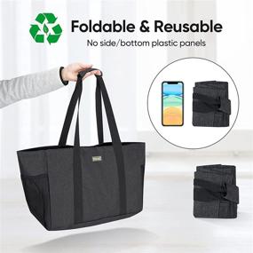 img 3 attached to 👜 BALEINE Soft XL Utility Tote: Foldable Reusable Grocery Bag for Efficient Storage