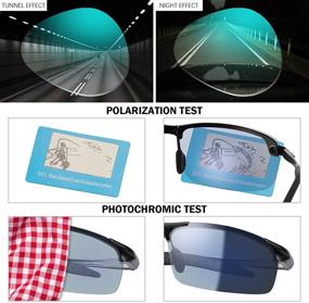 img 2 attached to 🕶️ Protective Photochromic Polarized Sunglasses for Day and Night: Blue Light Blocking Computer Glasses with UV Protection, Safety Googles for Men and Women - Spring Hinge Sports Driving Eyewear for Anti Glare and Eyestrain