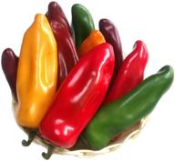 🌶️ 10pcs gresorth artificial lifelike chili pepper decor - fake vegetable home kitchen food toy props for photography логотип