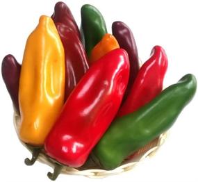 img 4 attached to 🌶️ 10pcs Gresorth Artificial Lifelike Chili Pepper Decor - Fake Vegetable Home Kitchen Food Toy Props for Photography