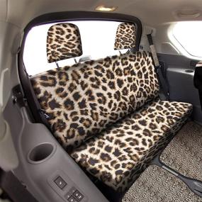 img 3 attached to 🐆 Complete Leopard Print Car Seat Cover Set with Floor Mats, Steering Wheel Cover, and Accessories