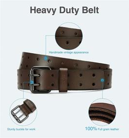 img 2 attached to CHAOREN Leather Work Belt - Double Prong Heavy Duty Men's Casual Belt for Jeans - Reliable and Stylish Men's Accessory
