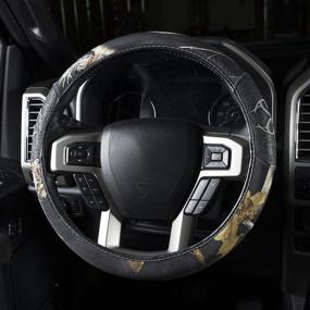 img 2 attached to 🌳 Protect Your Steering Wheel in Style with Realtree Edge Camo/Americana Steering Wheel Cover for Trucks, Cars, and SUVs