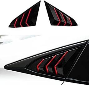 img 4 attached to XHQ For Honda Civic 10Th Gen Sedan Rear Window Louver Shutter Cover Trim Fit Civic 2016-2021 Sedan Car Side Window Louvers Air Vent Scoop Shades Cover Accessories Decoration(Bright Black RED)