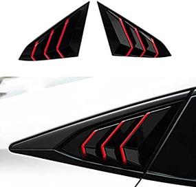 img 2 attached to XHQ For Honda Civic 10Th Gen Sedan Rear Window Louver Shutter Cover Trim Fit Civic 2016-2021 Sedan Car Side Window Louvers Air Vent Scoop Shades Cover Accessories Decoration(Bright Black RED)
