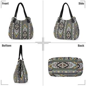 img 2 attached to IDAILU Multi Colored Jacquard Multi Pocket Serpentine Women's Handbags & Wallets in Hobo Bags