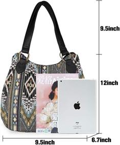 img 3 attached to IDAILU Multi Colored Jacquard Multi Pocket Serpentine Women's Handbags & Wallets in Hobo Bags