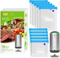 🔌 vmstr portable rechargeable food vacuum sealer for sous vide cooking | handheld cordless sous vide bags storage set (10 pcs) logo