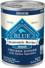 img 3 attached to Blue Buffalo Homestyle Recipe Chicken Senior Wet Dog Food, 12.5 Oz Can (Pack of 12) - Natural & Nourishing