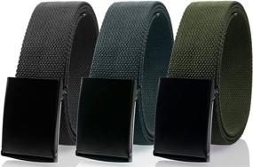 img 4 attached to Gelante Adjustable Canvas Buckle 2053 Black Men's Accessories in Belts