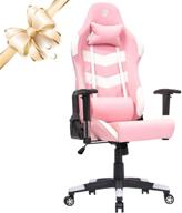 🎮 max4out gaming chair - ergonomic racing style office chair, high back adjustable pvc leather computer chair with headrest and lumbar pillow for men and women логотип