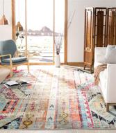 🧡 safavieh monaco collection mnc222f boho chic tribal distressed non-shedding accent area rug for living room, bedroom - 3' x 5', multi-colored logo