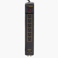 monster power surge protector 6-outlet power strip, gold 600 avu+: ultimate electrical safety and convenience logo