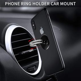 img 1 attached to Versatile Tvoip 2Pcs Cell Phone Ring Holder: 3 in 1 Universal Phone Stand, Car Mount & Finger Grip (Silver)