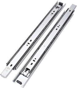 img 4 attached to 🗄️ Versatile 15-Inch 3 Fold Side Mount Drawer Slides - Full Extension, Ball Bearing, Silver Tone (2pcs)