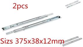 img 1 attached to 🗄️ Versatile 15-Inch 3 Fold Side Mount Drawer Slides - Full Extension, Ball Bearing, Silver Tone (2pcs)