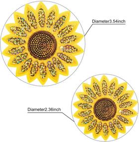 img 1 attached to 🌻 Sunflower Iron-On Patches: 12pcs, Embroidered Sew Applique Repair Patch, 2 Sizes Included