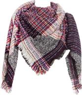 🧣 wander agio women's warm scarf square shawl - infinity scarf with stripe plaid rough surface logo