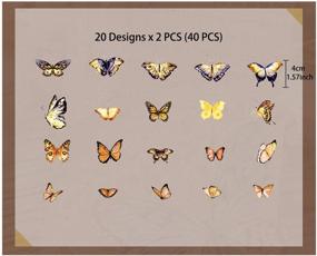 img 3 attached to 🦋 Wind Love Butterfly Decorative Stickers - Craft Scrapbooking Set for Diary, Album, Notebook, Planner - 40 PCS