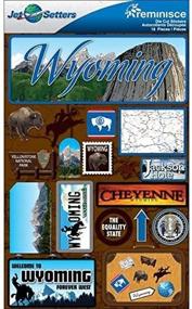 img 1 attached to Reminisce Jet Setters Dimensional Stickers Wyoming