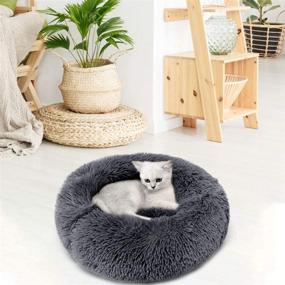 img 3 attached to 🍩 Washable Donut Cat Bed for Indoor Cats with Soft Blanket – Legendog Cozy and Calming Bed for Kittens, Dogs Included. Anti-Slip & Self Warming!