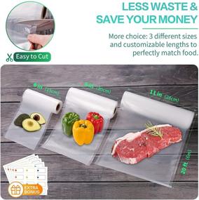 img 3 attached to 🛍️ DRKIO Vacuum Sealer Bags Rolls - 6 Pack Heavy Duty Vac Seal Bags for Food Saver - BPA Free, Sous Vide & Freezer Storage - 2x 6"x20', 2x 8"x20', 2x 11"x20' Rolls