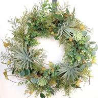 🌿 idyllic 22-inch artificial succulent winter wreath garland for front door christmas round decoration, suitable for indoor home decor logo