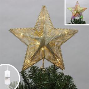 img 2 attached to 🌟 PHILIPS 11.5" LED Color Changing Gold Metallic String Star Tree Topper - Illuminate Your Tree with Elegance!