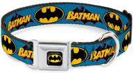 🐶 buckle-down seatbelt buckle dog collar: vintage batman logo & bat signal blue - ultimate style and safety for your pup logo