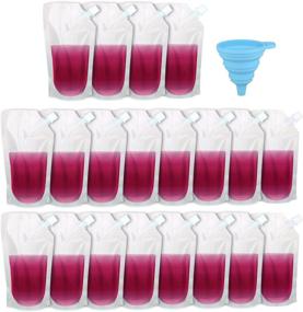 img 4 attached to 🍾 20 Pack Liquor Cruise Pouches - Reusable Travel Drinking Flasks Concealable Plastic Bags with Funnel (16 oz)