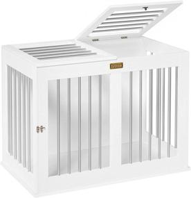 img 3 attached to 🏠 Furpezoo Home Wooden Dog Crate Indoor: Modern Design Dog House with Double Doors and Chew-Proof Furniture Style Pet Cage