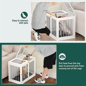 img 2 attached to 🏠 Furpezoo Home Wooden Dog Crate Indoor: Modern Design Dog House with Double Doors and Chew-Proof Furniture Style Pet Cage