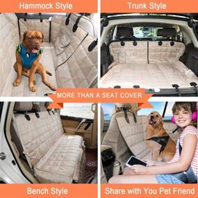 img 1 attached to 🐶 Bark Lover Deluxe Dog Seat Cover: Ultimate Waterproof Hammock Protector with Heat Resistance, Nonslip Backseats, and Zippered Safety Flaps