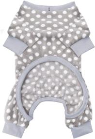 img 3 attached to 🐶 KYEESE Dog Pajamas with Polka Dot Pattern: Soft and Stretchable Material, Velvet Onesie for Small to Medium Dogs