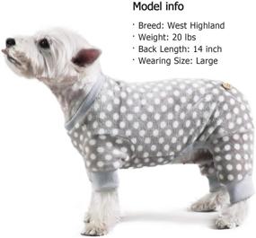 img 1 attached to 🐶 KYEESE Dog Pajamas with Polka Dot Pattern: Soft and Stretchable Material, Velvet Onesie for Small to Medium Dogs