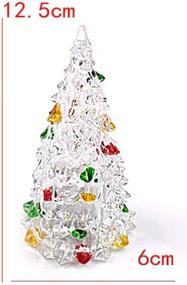 img 3 attached to 🎄 BinaryABC LED Light Up Tabletop Christmas Tree - Mini Xmas Night Light Decoration (12.5cm) - Ornaments Included