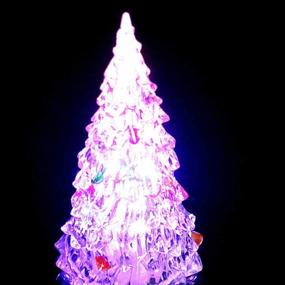img 2 attached to 🎄 BinaryABC LED Light Up Tabletop Christmas Tree - Mini Xmas Night Light Decoration (12.5cm) - Ornaments Included