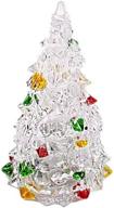🎄 binaryabc led light up tabletop christmas tree - mini xmas night light decoration (12.5cm) - ornaments included logo