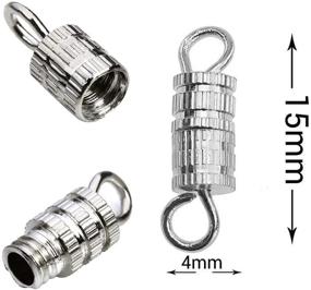 img 2 attached to 🔩 100 Sets of 4mm x 15mm Silver-Color Screw Type Clasp Barrel Screw Clasps for Jewelry Making Necklaces and Bracelets – Twist Clasps and Connectors