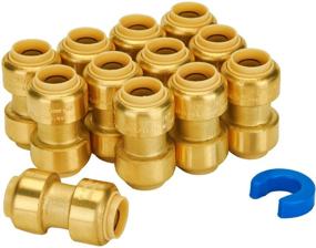 img 4 attached to 🔩 SUNGATOR 12-Pack 1/2-Inch Push-to-Connect Plumbing Fittings, Pushfit Straight Coupling Kit with 1/2-Inch Disconnect Clip, Lead-Free Brass Pushfit Fittings for Copper, PEX, and CPVC Pipe – Certified