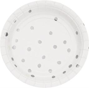 img 2 attached to 96-Count Creative Converting White Silver Foil Small/Dessert Paper Plates with Touch of Color