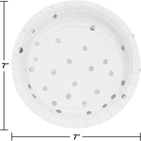 img 1 attached to 96-Count Creative Converting White Silver Foil Small/Dessert Paper Plates with Touch of Color