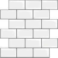 stickgoo thicker design peel and stick white subway tiles backsplash for kitchen - 10 sheets logo