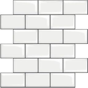 img 4 attached to STICKGOO Thicker Design Peel and Stick White Subway Tiles Backsplash for Kitchen - 10 Sheets