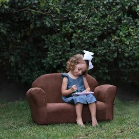 img 1 attached to 🛋️ Roundy Microsuede Children's Sofa: Comfortable and Stylish Addition to Kids' Home Store
