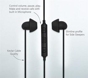 img 1 attached to Hibermate Sleep Headphones: Stereo Sound-Isolating Ear Buds with 3 Interchangeable Tips for Any Ear Size, Ideal for Sleeping, Sports, and Workouts - Includes In-line Volume Control and Mic.