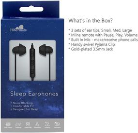 img 2 attached to Hibermate Sleep Headphones: Stereo Sound-Isolating Ear Buds with 3 Interchangeable Tips for Any Ear Size, Ideal for Sleeping, Sports, and Workouts - Includes In-line Volume Control and Mic.