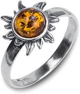 ian and valeri co. amber sterling silver sun small ring: a timelessly elegant accessory logo