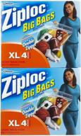 👜 2 packs of ziploc big bags xl, total 8 bags logo