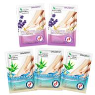 👣 2021 newest & effective foot peel mask - 5 pack for callus and dry dead skin, dry cracked feet, feet peeling mask with lavender and aloe vera gel for men and women logo